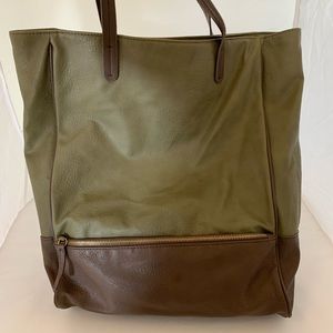 Plum Brand Olive & Brown Large Casual Tote Bag